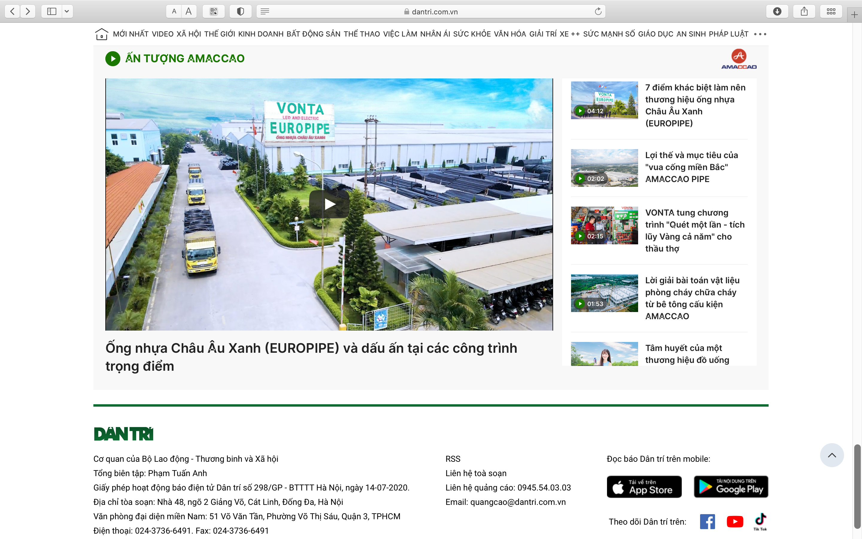 chuyên mục Media trong chuyên trang Amacao -Doanh nghiệp tiên phong