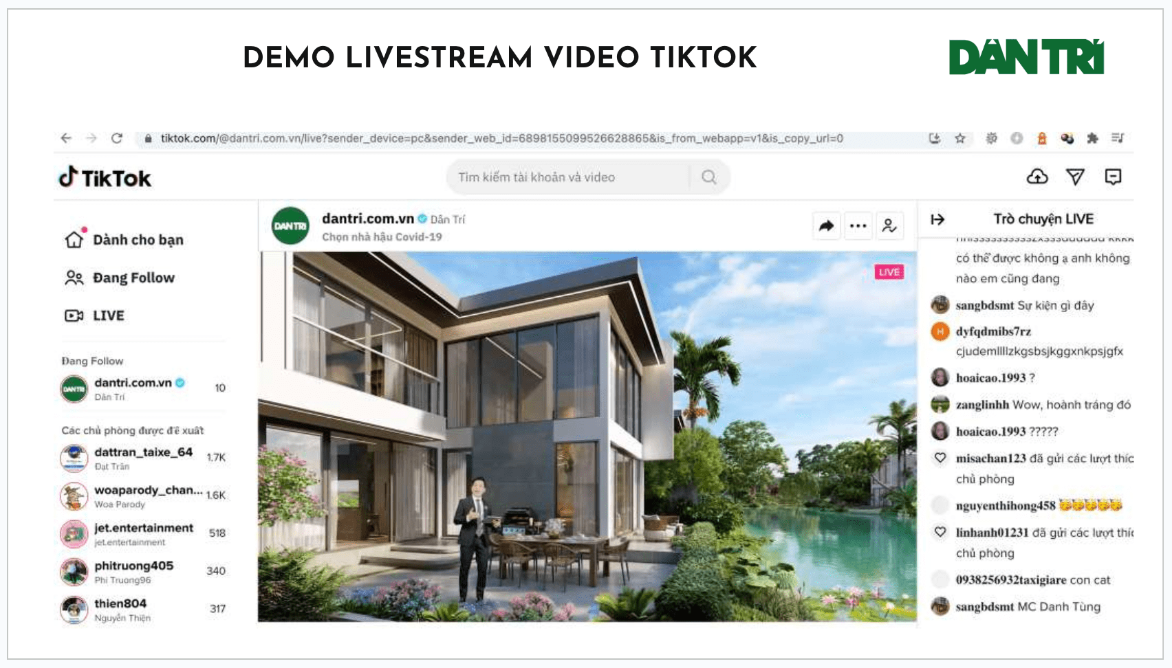 DEMO LIVESTREAM VIDEO TIKTOK