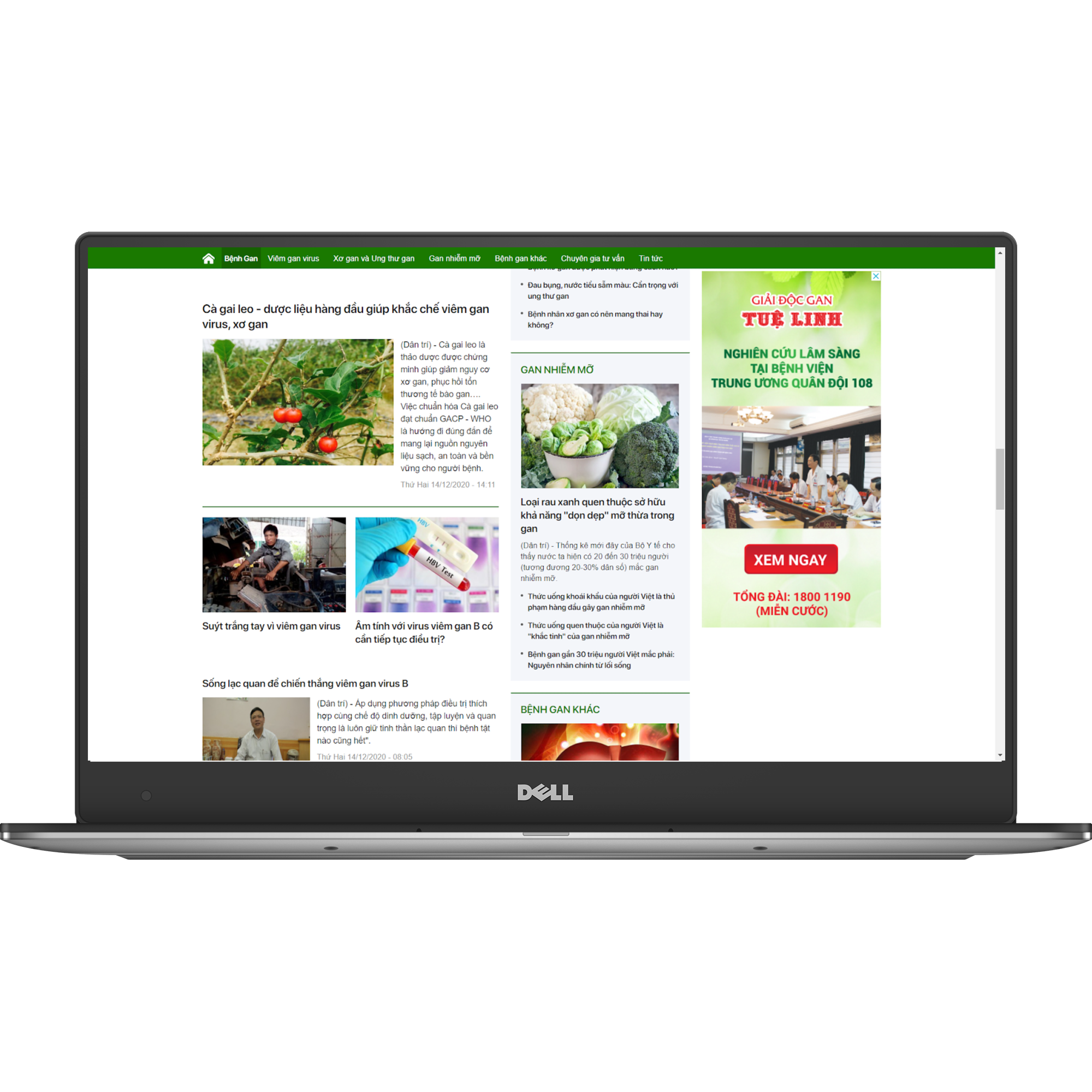 Banner Dược Tuệ Linh trên trang Báo điện tử Dân trí - vị trí Right