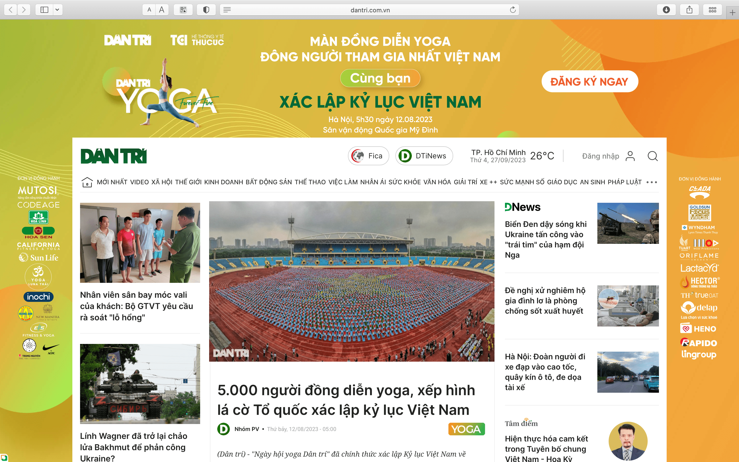 Banner Sự kiện "Cùng Dân trí xác lập Kỷ lục Yoga Việt Nam"