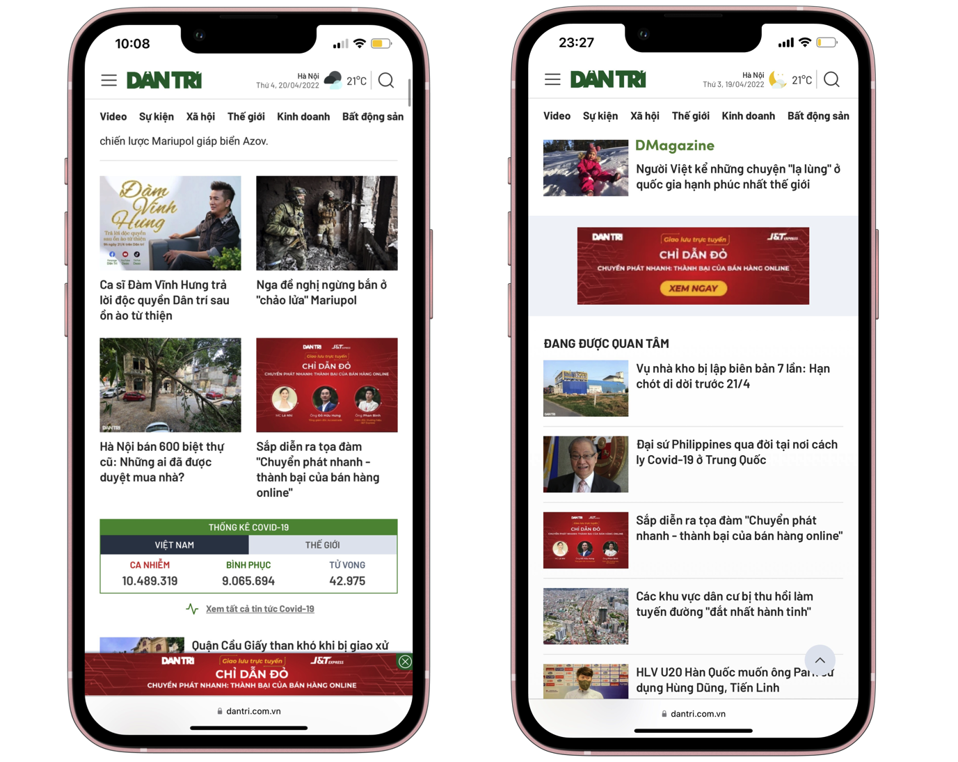 Banner chân trang mobile và Banner TTSK bản Mobile