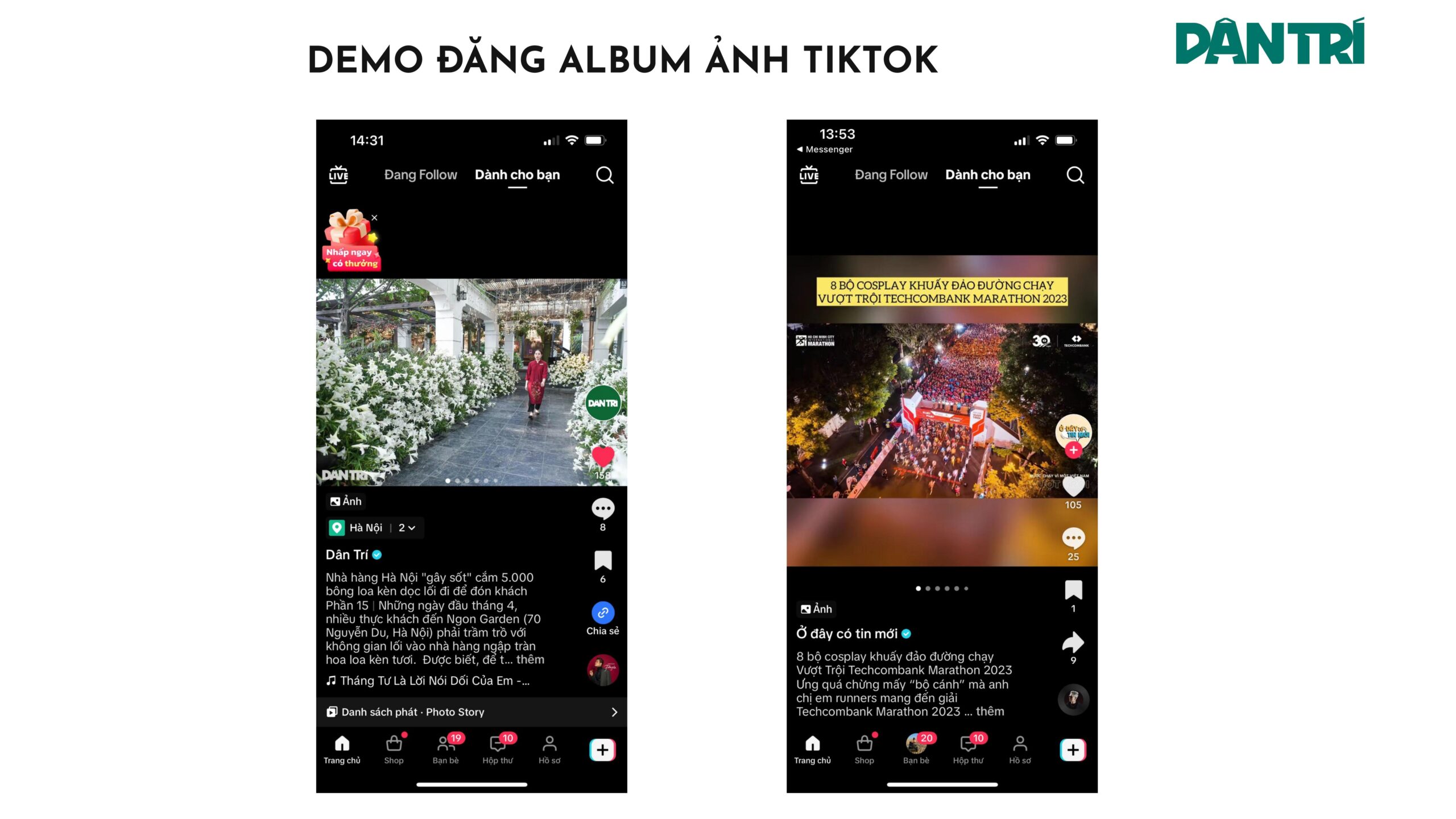 Demo đăng Album ảnh tiktok