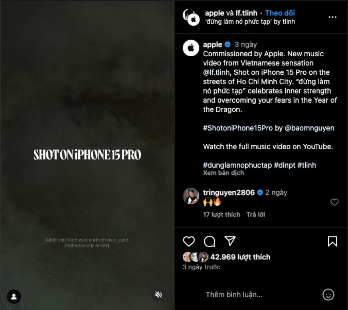  Apple và tlinh Bắt Tay Trong Dự Án "Shot on iPhone" Độc Đáo