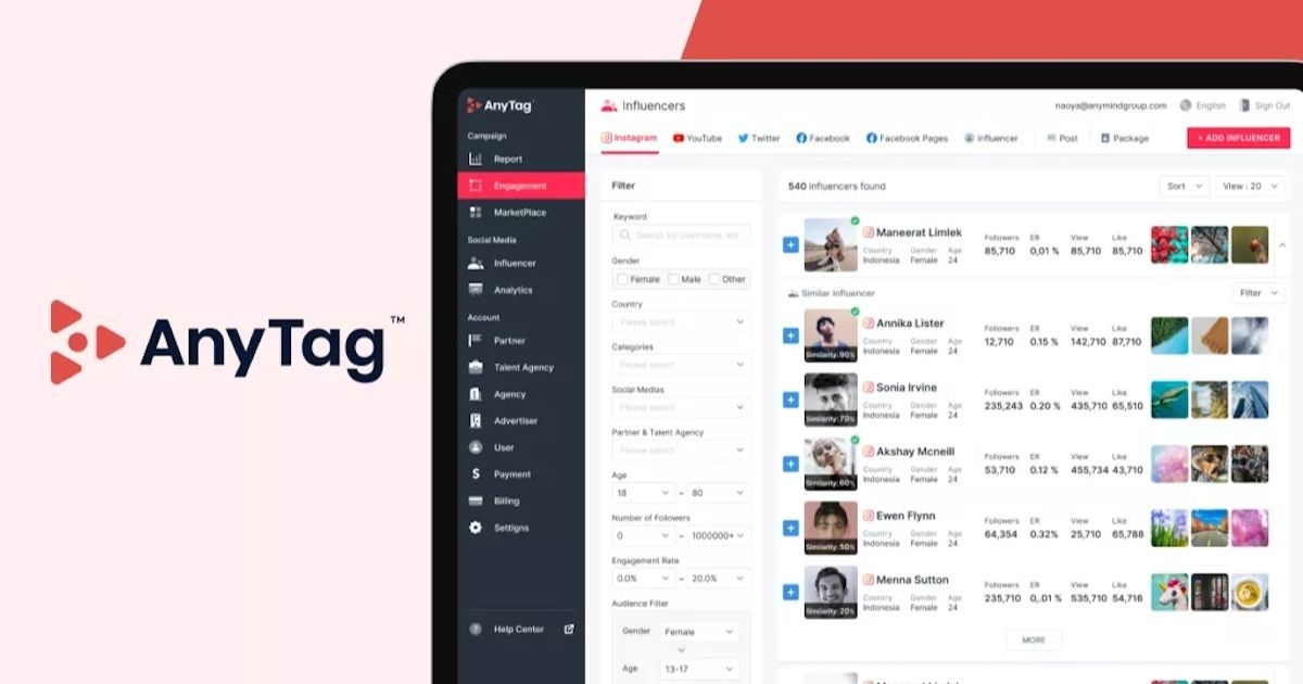  AnyMind Group Mở Rộng Nền Tảng Influencer Marketing AnyTag, Ra Mắt Các Tính Năng Mới
