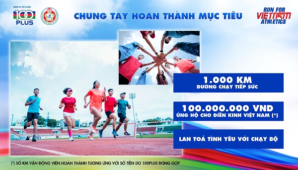  100PLUS: Đồng hành cùng Điền kinh Việt Nam thông qua sự kiện Chạy vì Điền kinh