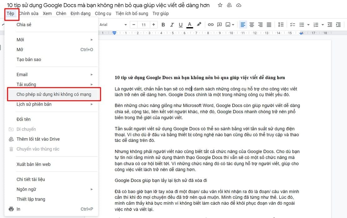  Tăng Cường Năng Suất Viết Với 10 Mẹo Google Docs
