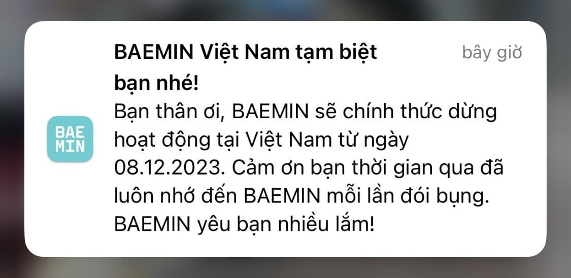  BAEMIN Việt Nam chính thức rút lui khỏi thị trường