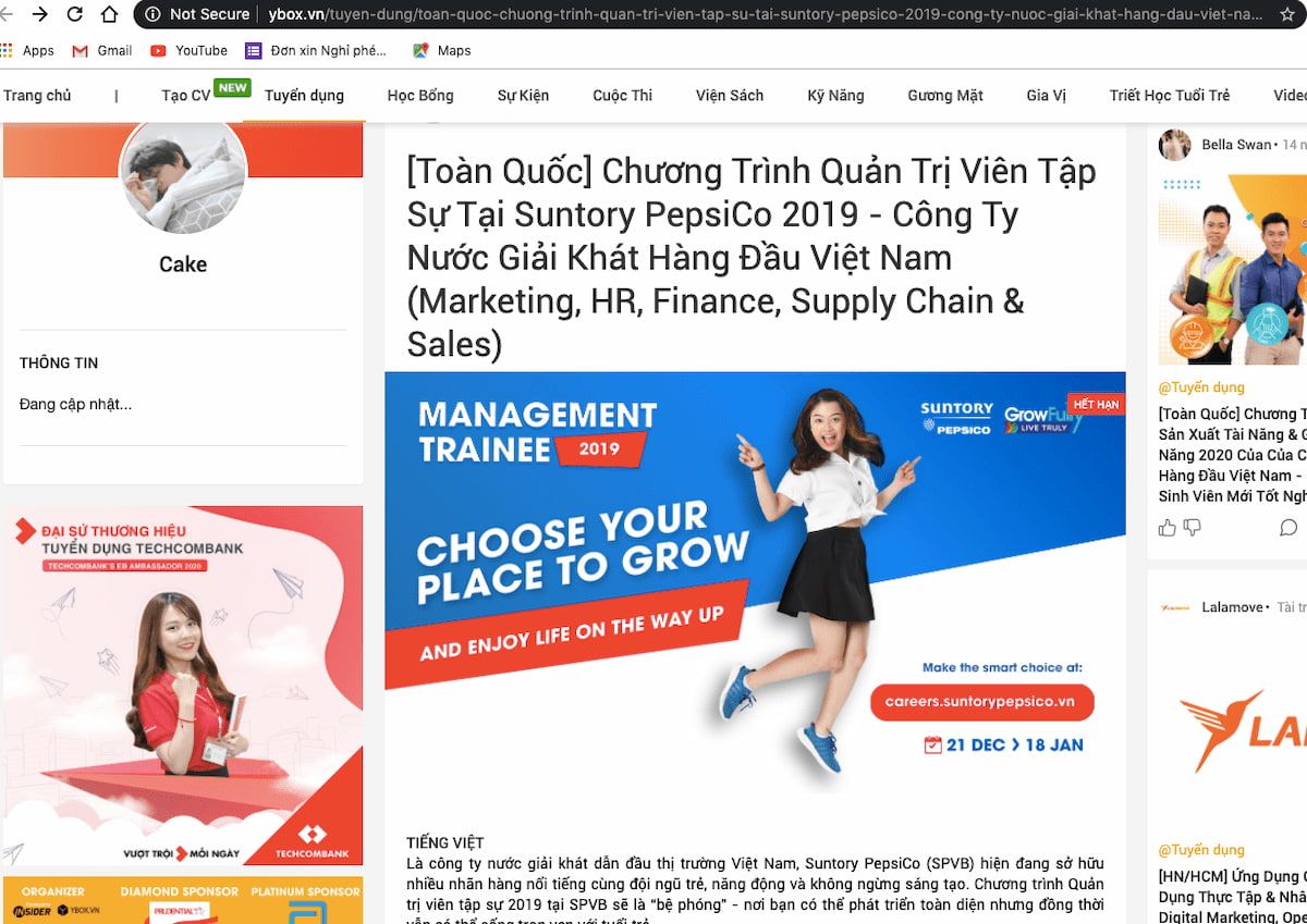  Chiến dịch tuyển dụng sáng tạo của Suntory PepsiCo thu hút tài năng trẻ