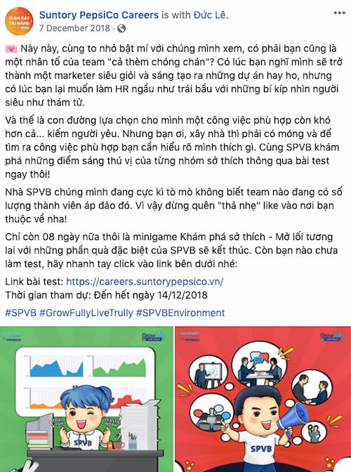  Chiến dịch tuyển dụng sáng tạo của Suntory PepsiCo thu hút tài năng trẻ